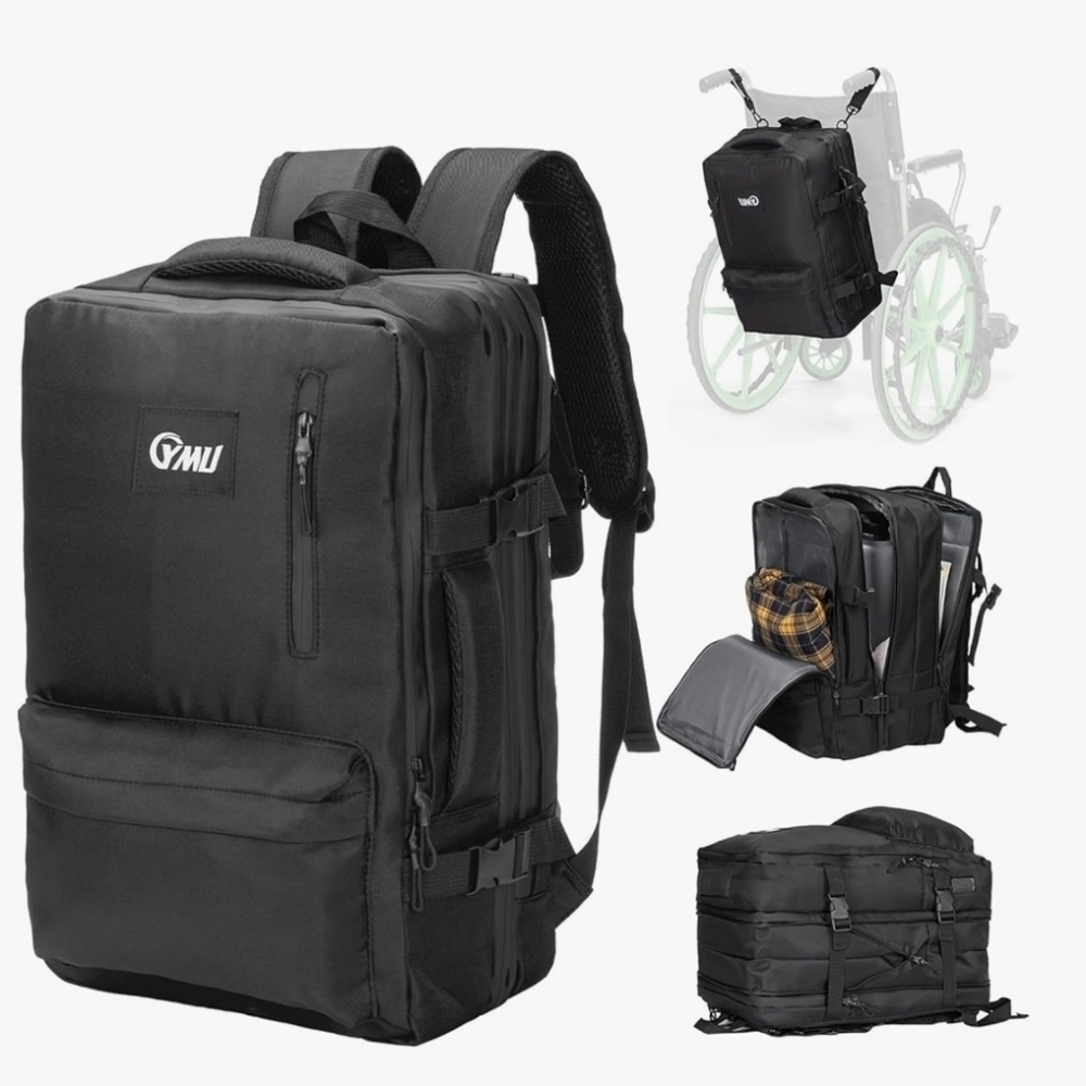 YMU 34L Large Wheelchair Walker Stroller Backpack Luggage Universal Fit TSA Apvd